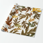 Färgfyllda vita hösten Rustic Löv Party Presentpapper<br><div class="desc">papper radbrytning</div>