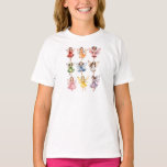 Färgfyllda, vita, magiska Älvor av Cute Pixie Girl T Shirt<br><div class="desc">Cute whimsical water color illustrations of vibrant array of colorful pixie älvors.</div>