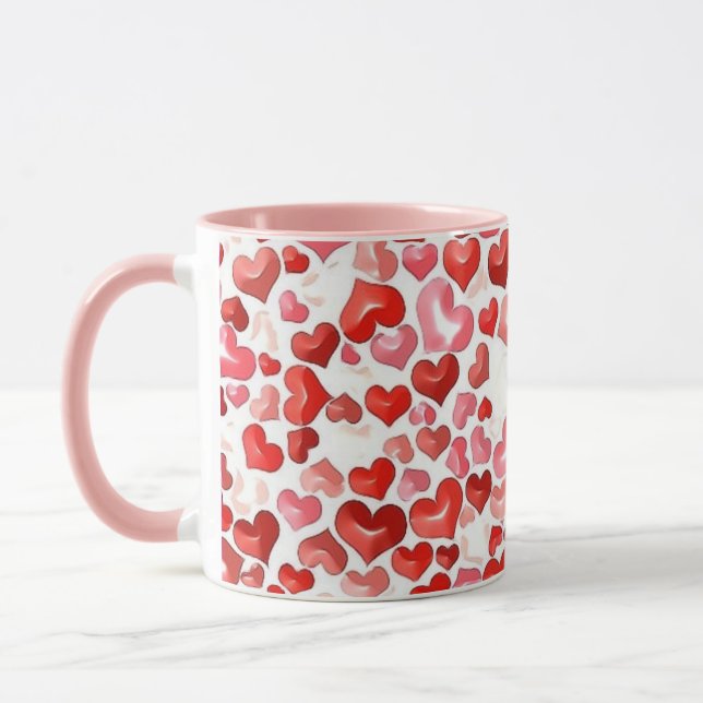 Färgfyllda, vita, små örter Röd Rosa Vit Mugg (Vänster)