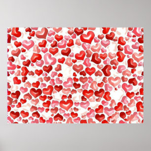 Färgfyllda, vita, små örter Röd Rosa Vit Poster