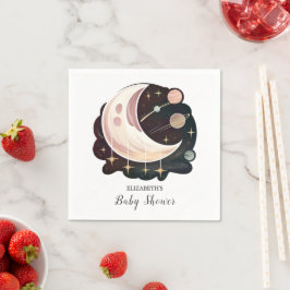 Färgfyllda, vita stjärnor, babyskor pappersservett