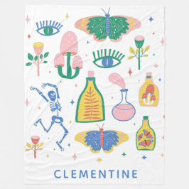 Färgfyllda Witchy Magic Potions Personlig Namn Fleecefilt