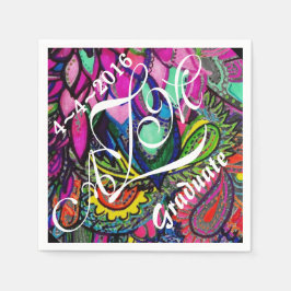 Färgfyllda Zen Tangle Monogram Napkins Pappersservett