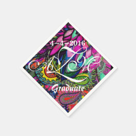 Färgfyllda Zen Tangle Monogram Napkins Pappersservett