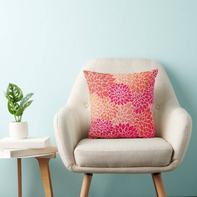 Färgfyllnad och Snyggt Zinnia Flower Pillow Kudde (Stol)