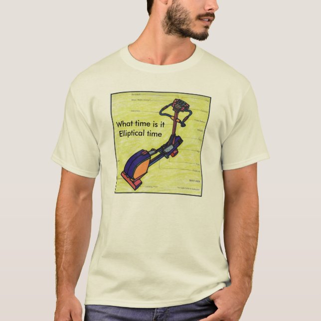 Färgfyllnad vattenfärg Elliptical Cycle Fitness T Shirt (Framsida)
