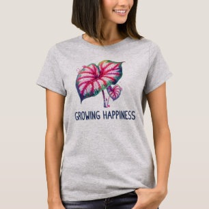 Färgfyllning av vattenfärg Ökande lycka Caladium T Shirt