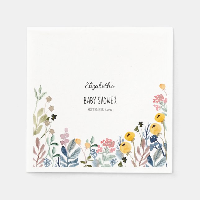 Färgfyllning av vattenfärgen Wildblomskugga Pappersservett (Framsidan)