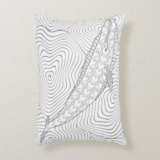 Färgfyllning av Vuxen i blåval Prydnadskudde