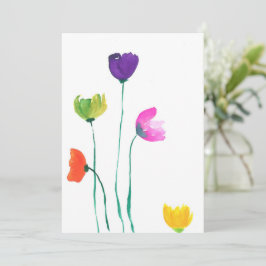 Färgfyllningsfärger Blommor - platta anteckningsko Tack Kort