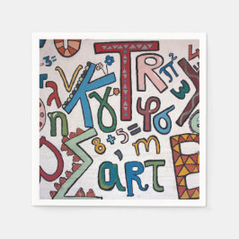 Färgfyllt alfabet pappersservett