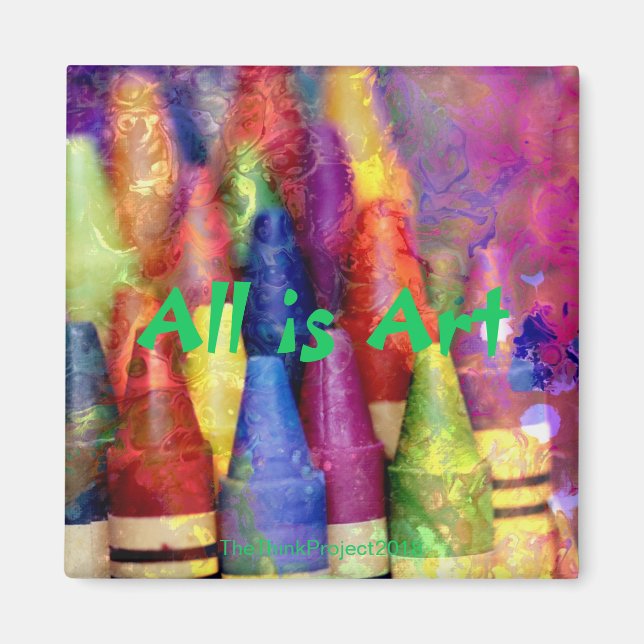 Färgfyllt alla är Art Crayon med namnet Fridge Mag Magnet (Framsidan)