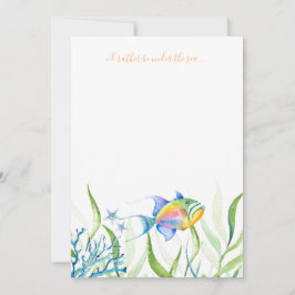 Färgfyllt anteckningskort för tropisk fiskvattenfä