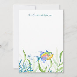 Färgfyllt anteckningskort för tropisk fiskvattenfä