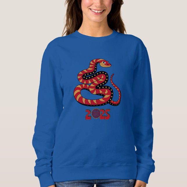 Färgfyllt år för snake Sweatshirt T Shirt (Framsida)