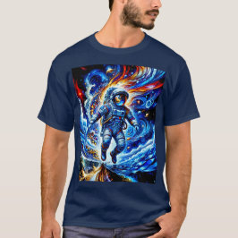 Färgfyllt astronaut-glädjande område t shirt