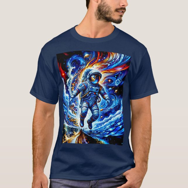 Färgfyllt astronaut-glädjande område t shirt (Framsida)