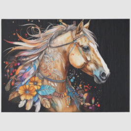 Färgfyllt Bläck Blot Horse Tissue Paper