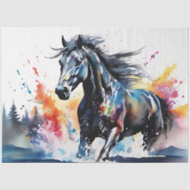 Färgfyllt Bläck Blot Horse Tissue Paper