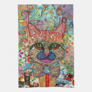 Färgfyllt blandat mediekatt Kitten Kitchen Towel Kökshandduk