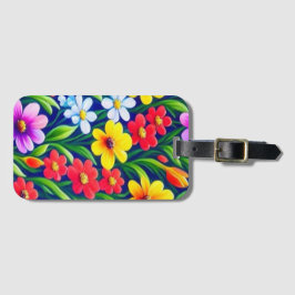 Färgfyllt blommönster bagagebricka