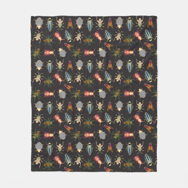 Färgfyllt Blommönster Fleecefilt (Framsidan)