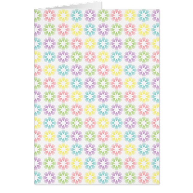 Färgfyllt blommönster hälsningskort (Framsidan)