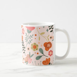 Färgfyllt Blommönster Kaffemugg