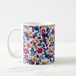 Färgfyllt Blommönster Kaffemugg