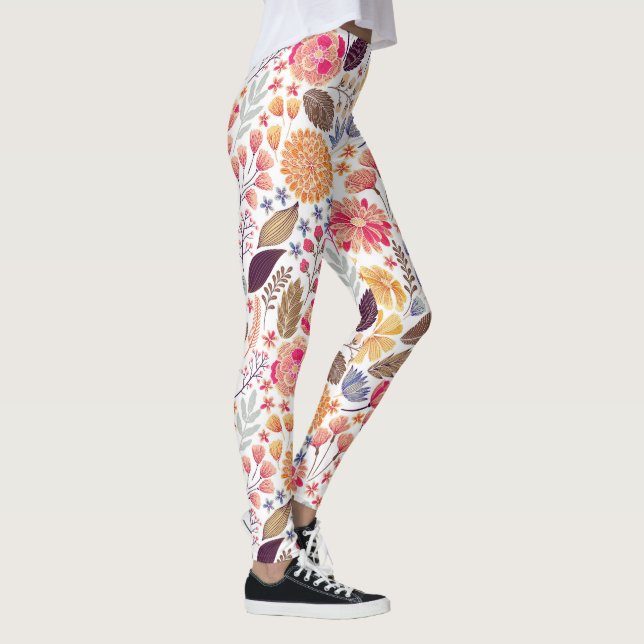 Färgfyllt Blommönster Leggings (Höger)