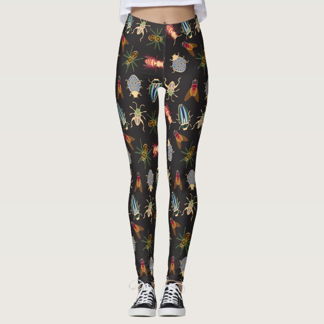 Färgfyllt Blommönster Leggings (Framsida)