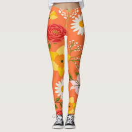 Färgfyllt Blommönster Leggings
