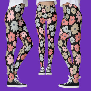 Färgfyllt Blommönster Leggings