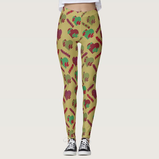 Färgfyllt Blommönster Leggings (Framsida)