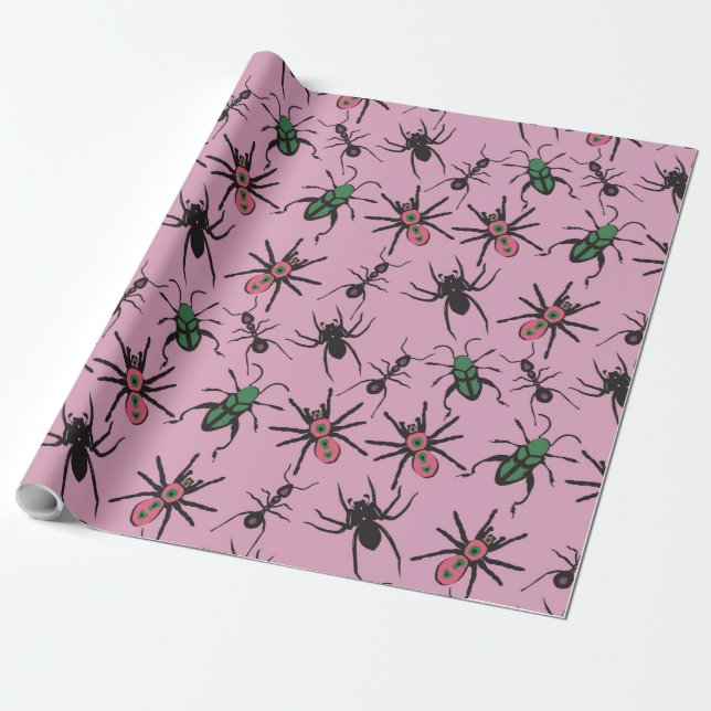 Färgfyllt Blommönster Presentpapper (Utrullad)
