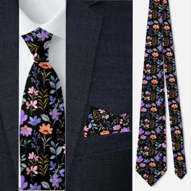 Färgfyllt Blommönster Slips (Skapare uppladdad)
