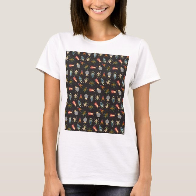 Färgfyllt Blommönster T Shirt (Framsida)