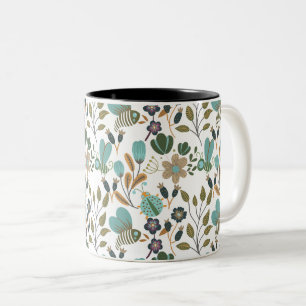 Färgfyllt Blommönster Två-Tonad Mugg