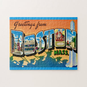 Färgfyllt Boston-vykort 11 x 14 Pussel