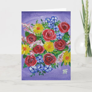 Färgfyllt Bouquet - gratulationskort Kort