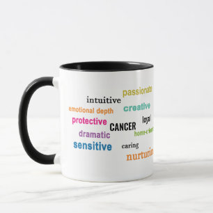 Färgfyllt CANCER Traits Zodiac-tecken Namn Mugg