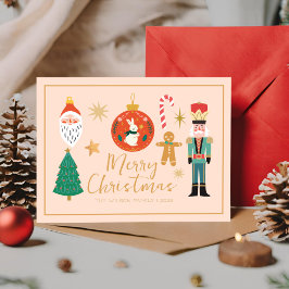 Färgfyllt Cookie-kort för julfamiljen Helg Vykort