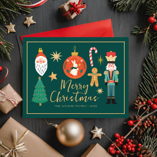 Färgfyllt Cookie-kort för julfamiljen Helg Vykort