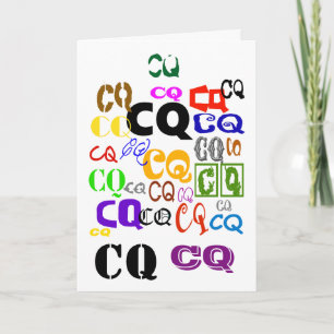 Färgfyllt CQ Ham Radio Greeting Card Kort