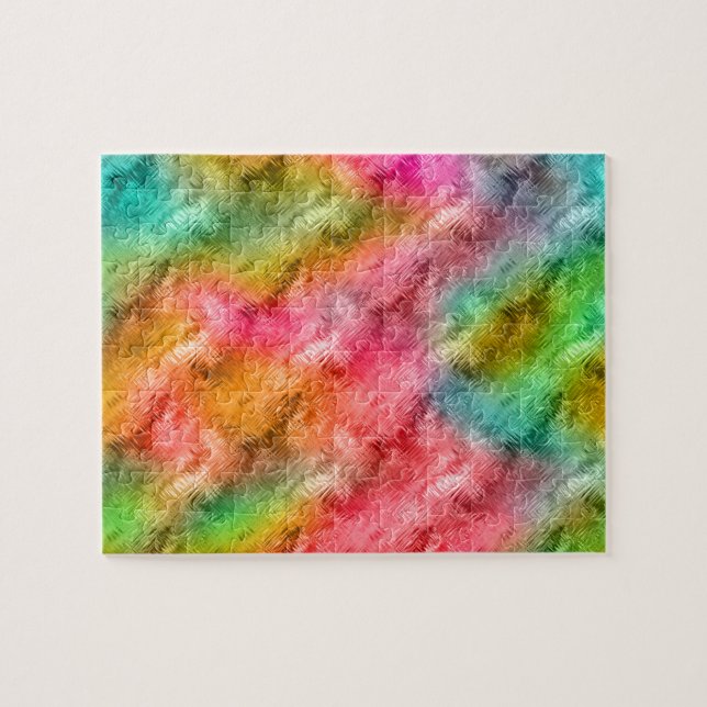 Färgfyllt Crystal Glass Mönster Pussel (Horisontell)