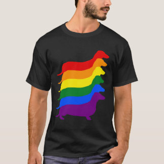 Färgfyllt Dachshund-Pride Lgbt Rainbow Hund Silhou T Shirt