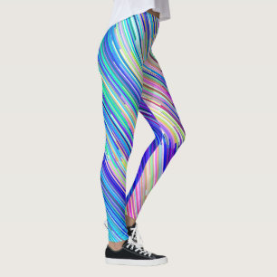 Färgfyllt diagonalt Rand med flera färger Leggings