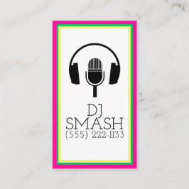 Färgfyllt DJ-musikfilmstudiokort Visitkort