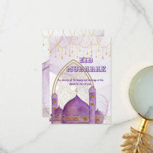 Färgfyllt Eid Mubarak-kort Tack Kort