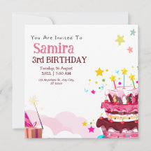 Färgfyllt Födelsedagsfest inbjudan-kort